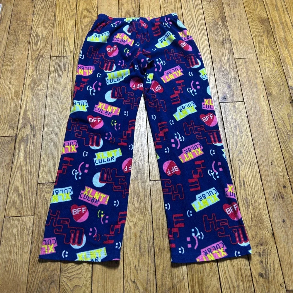 Y2K High‎ School Musical Pajama Pants Blue Fleece HSM BFF Graphic S - Picture 2 of 3